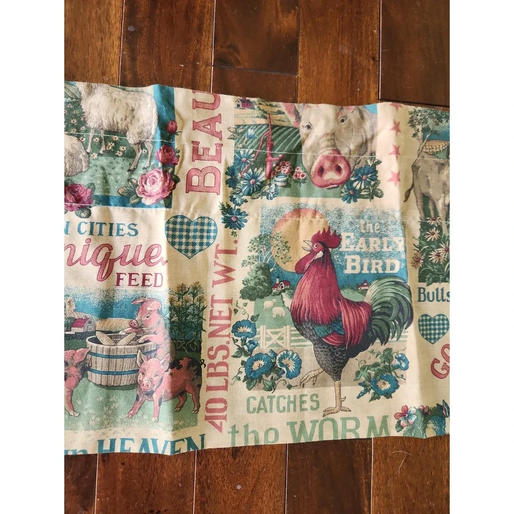 Vtg‎ Fabric Valance Country Farm Cow Pig Cottagecore Joann Kessler 69